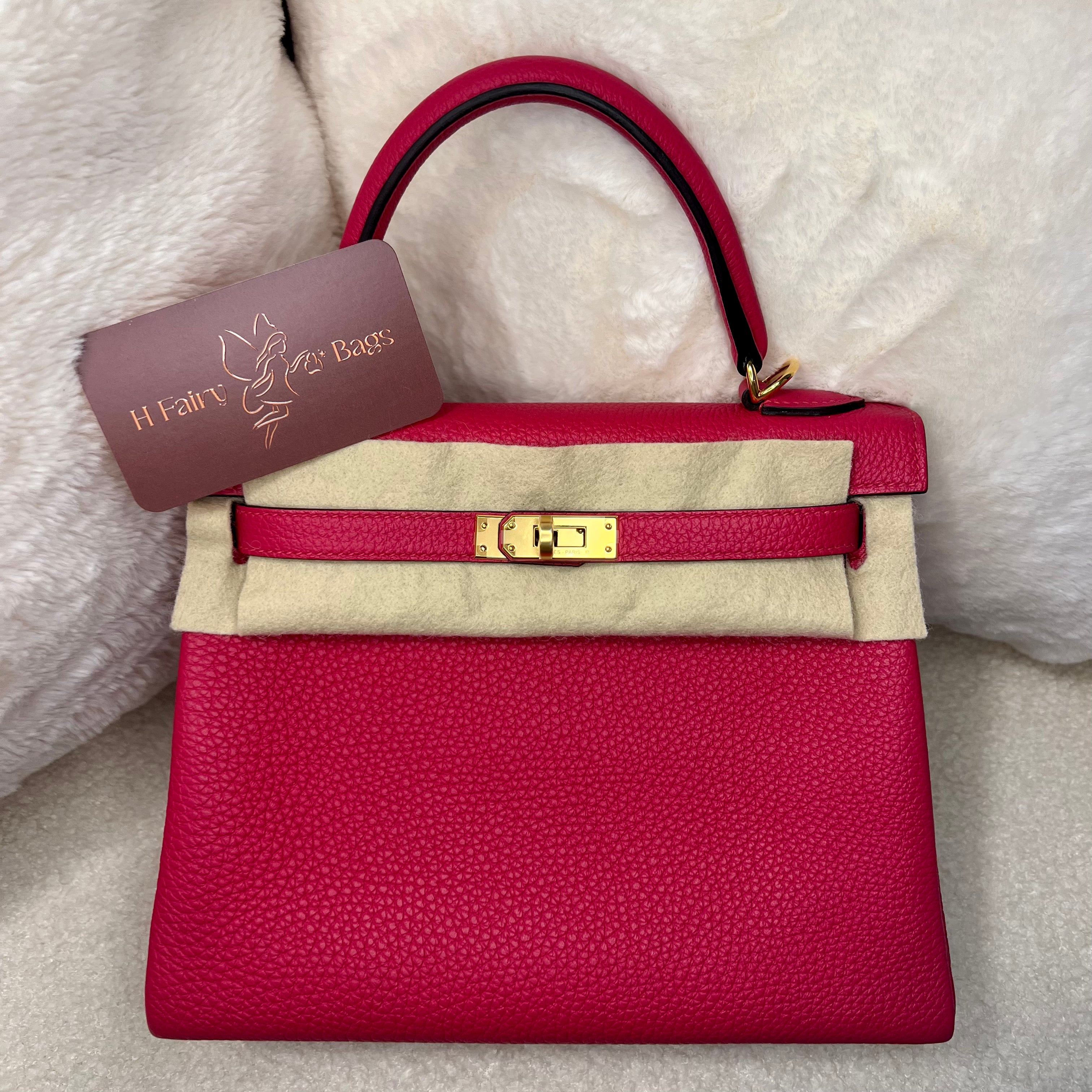 Hermès Framboise Chèvre Kelly Sellier 25 Gold Hardware, 2003