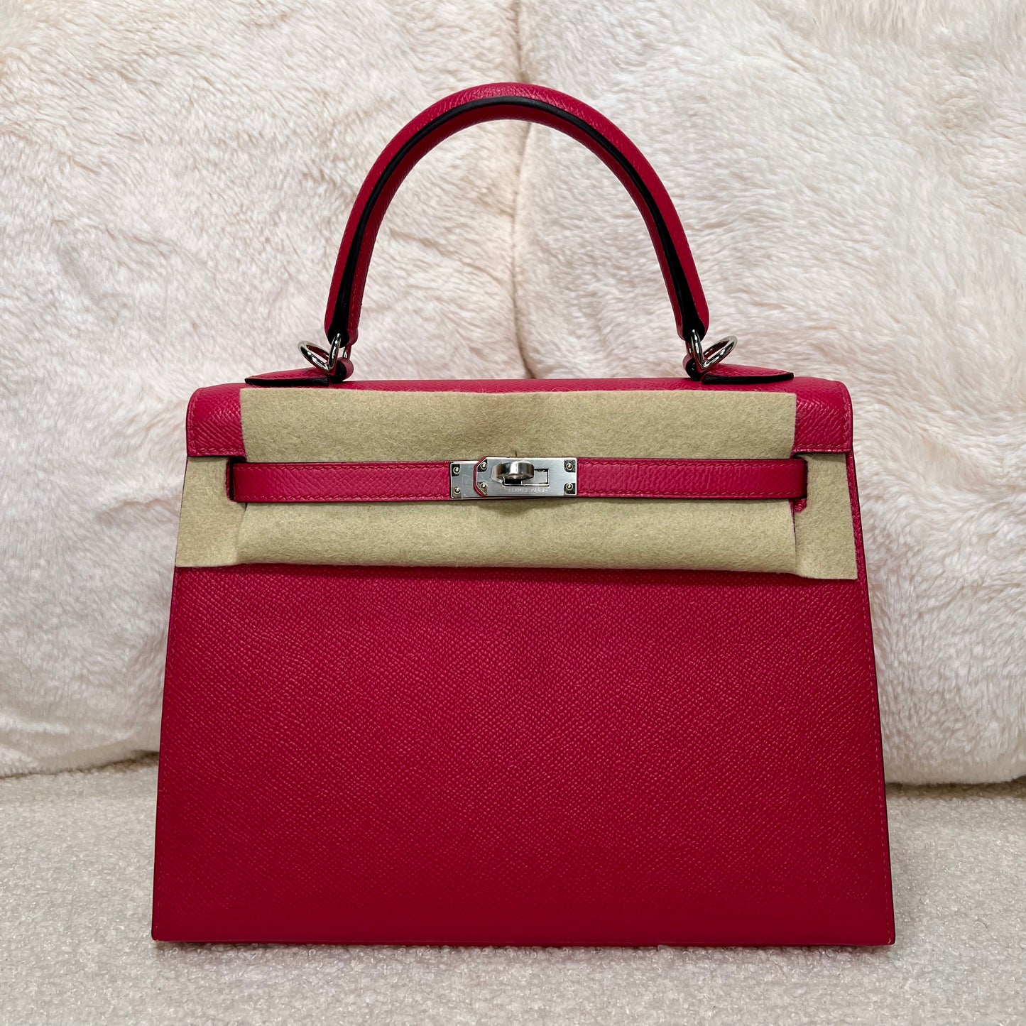 Hermès Kelly 25 Sellier Rose Extreme with Palladium Hardware