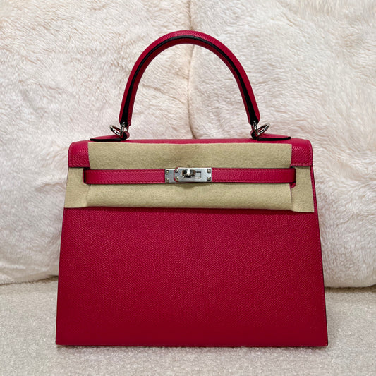 Hermès Kelly 25 Sellier Rose Extreme with Palladium Hardware