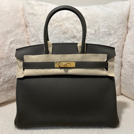 Hermès Birkin 30 Eucalyptus with Gold Hardware