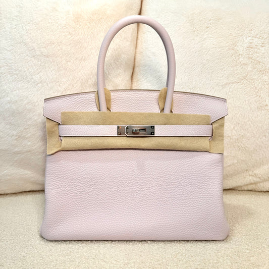 Hermès Birkin 30 Retourne Mauve Pale with Palladium Hardware