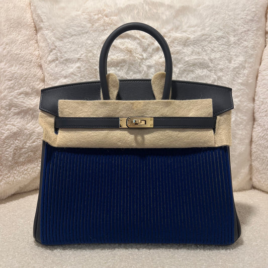 Hermès Birkin 25 Cote-A-Cote Blue Sapphire