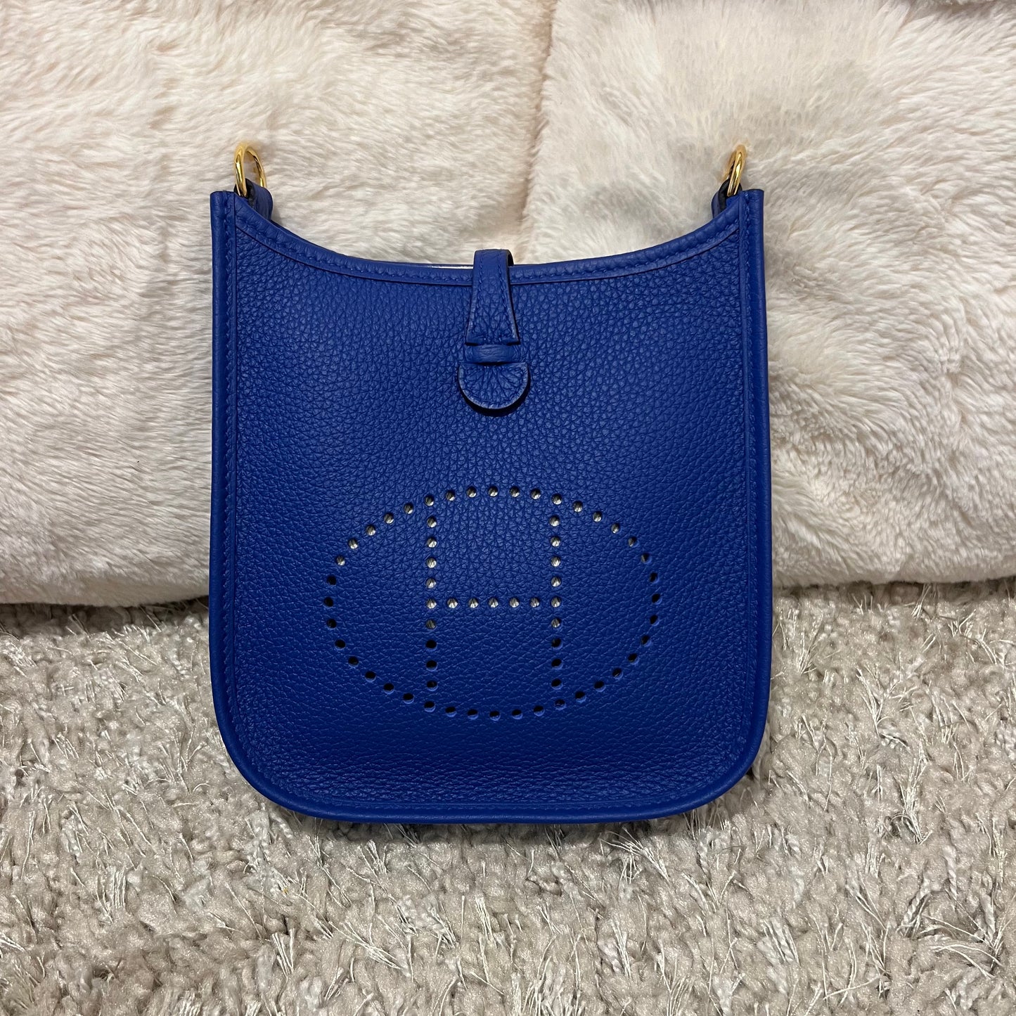 Hermès Evelyne TPM Bleu Royal Gold Hardware