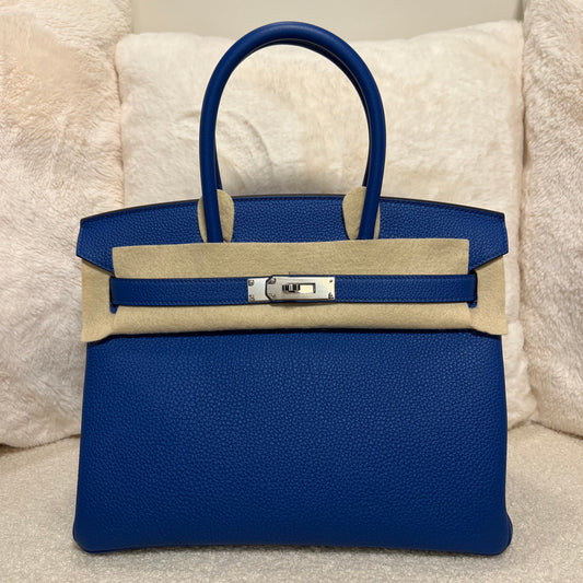 Hermès Birkin 30 Bleu France with Palladium Hardware