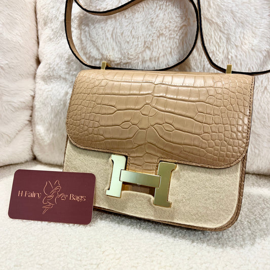 Hermès Constance 18 Matte Alligator Chai with Gold Hardware