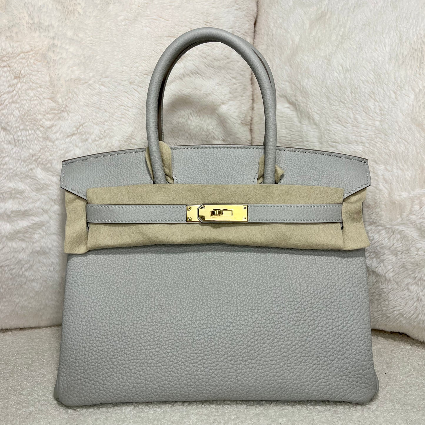 Hermès Birkin 30 Gris Perle with Gold Hardware