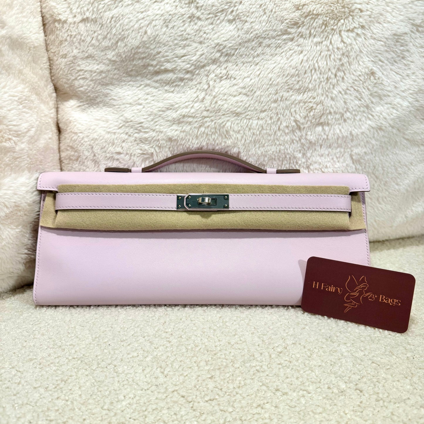 Hermès Kelly Cut in Mauve Pale - Palladium Hardware