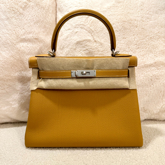 Hermès Kelly 28 Naturel Sable Palladium Hardware